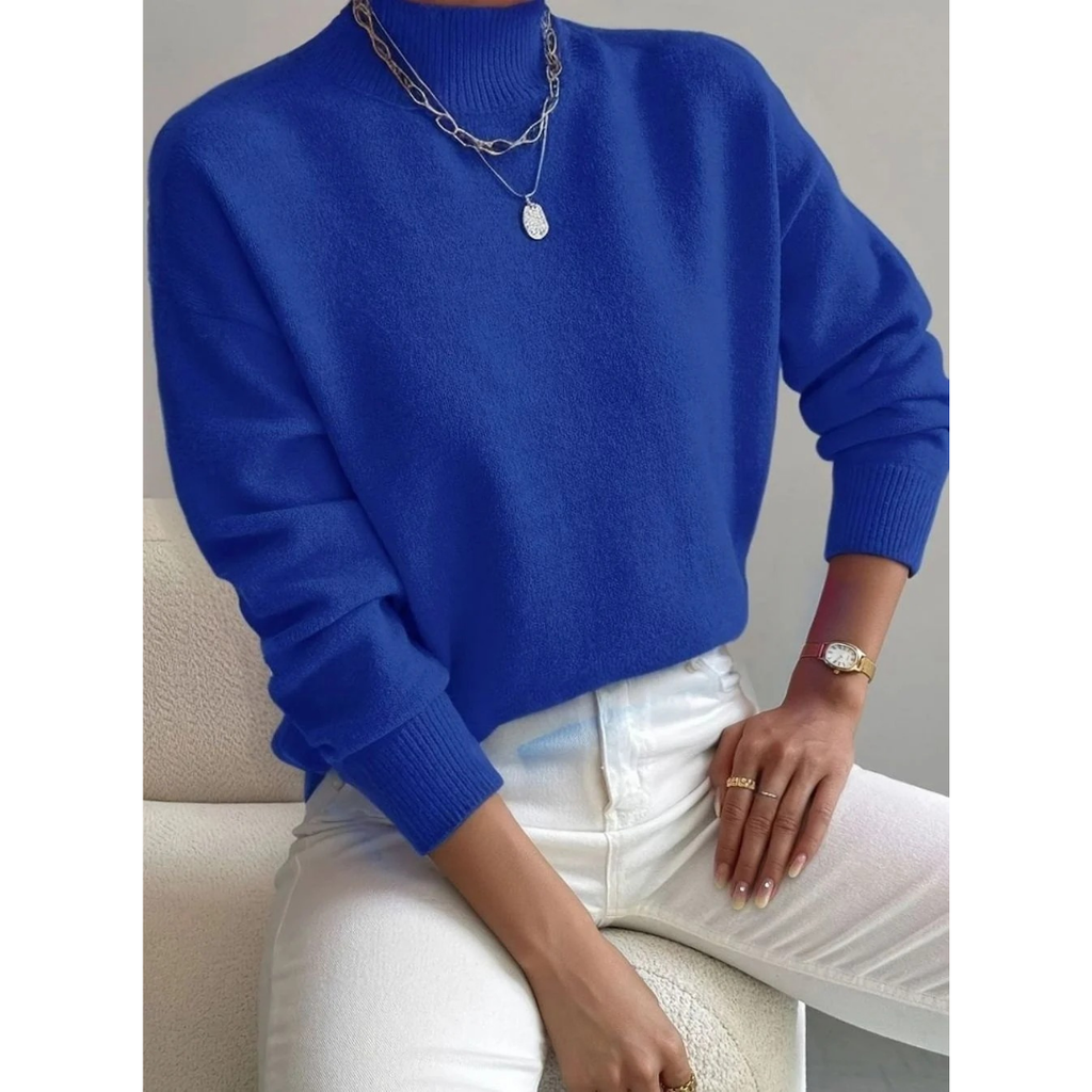 Jolina | Damen Rollkragenpullover mit Langarm und Bündchen
