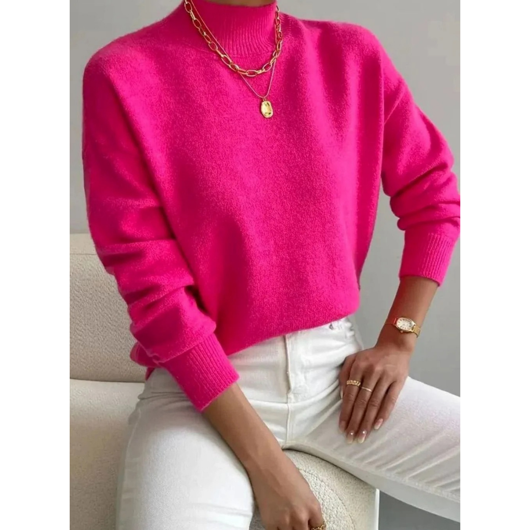Jolina | Damen Rollkragenpullover mit Langarm und Bündchen
