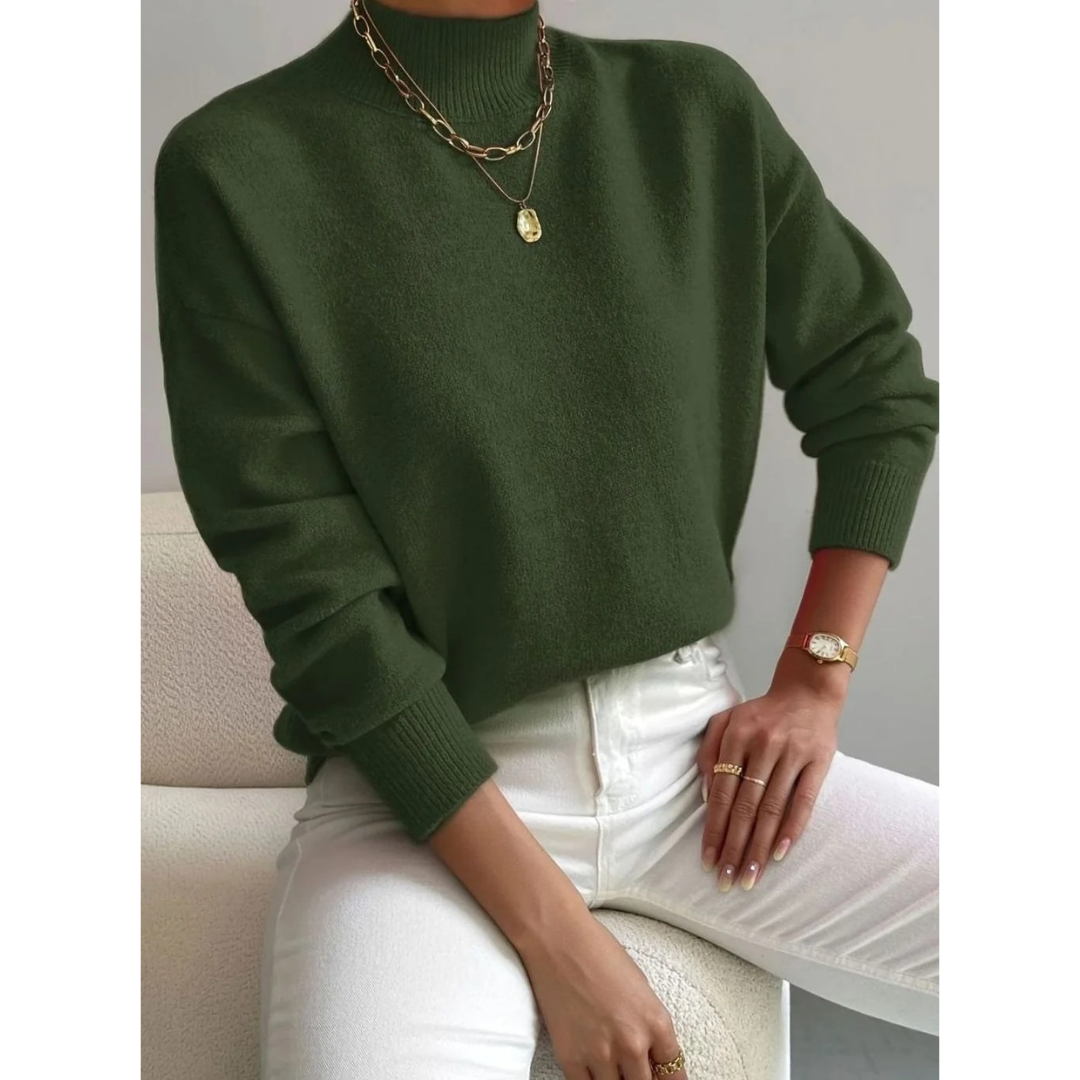Jolina | Damen Rollkragenpullover mit Langarm und Bündchen