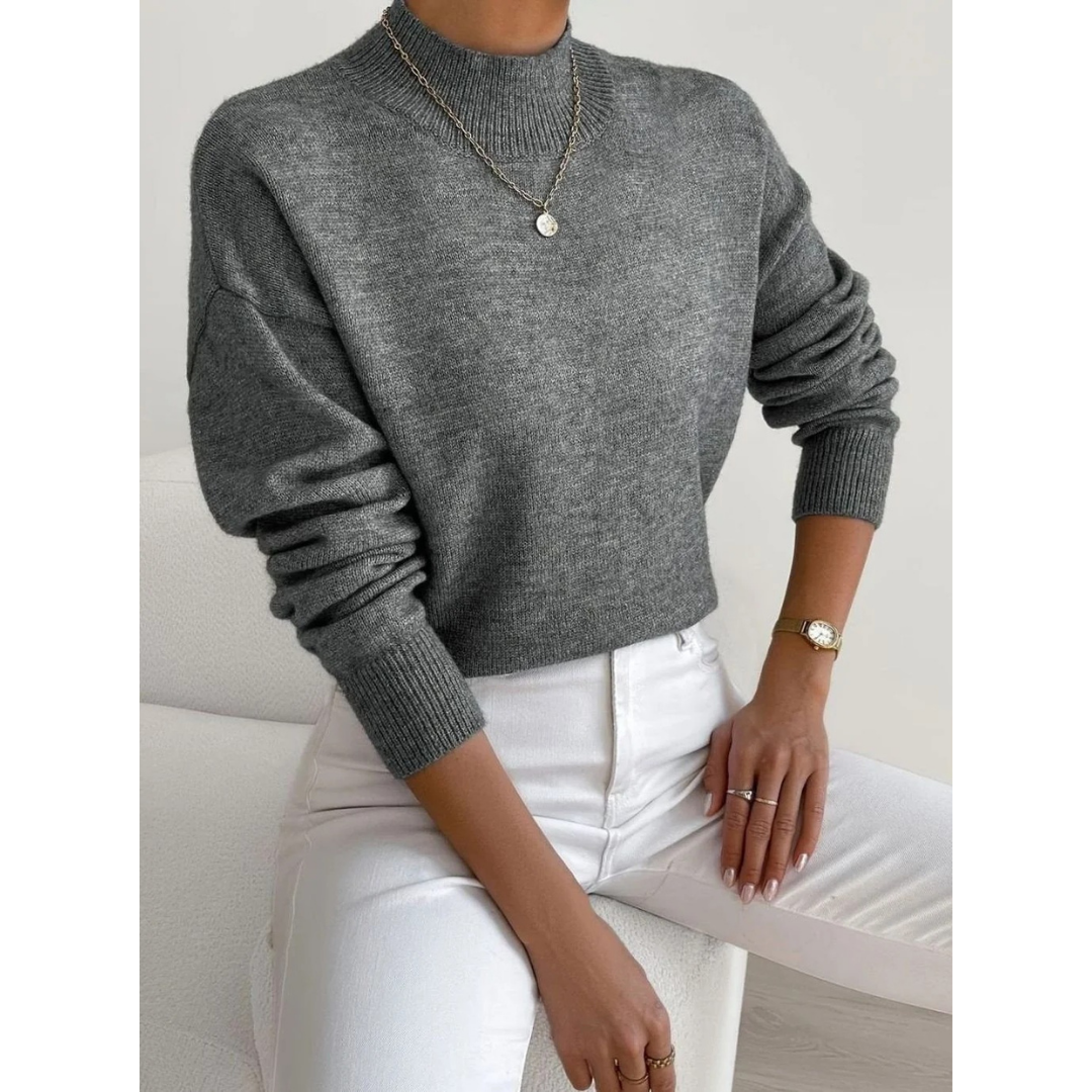 Jolina | Damen Rollkragenpullover mit Langarm und Bündchen