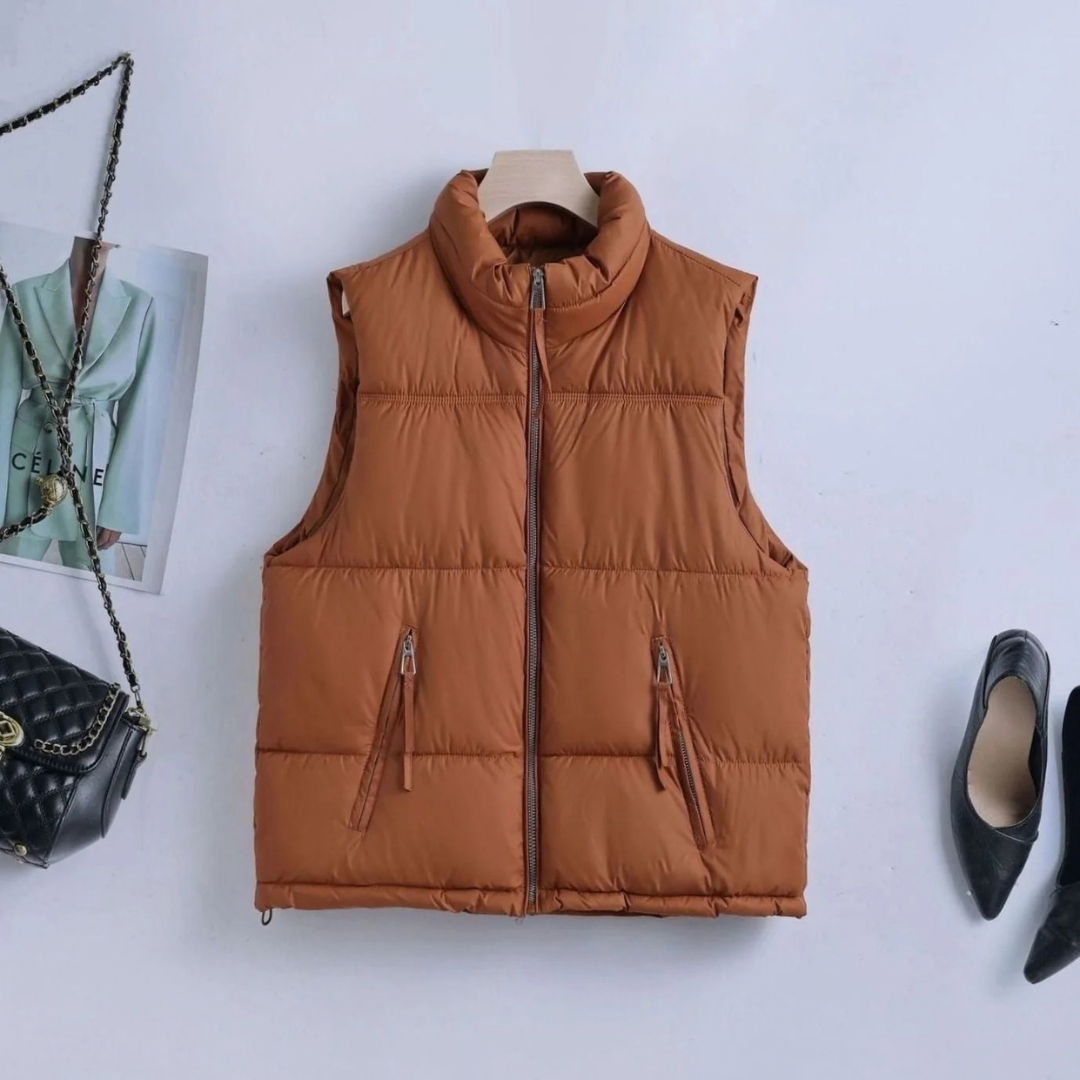 Judith | Damen Steppweste Bodywarmer mit Stehkragen und Reißverschluss
