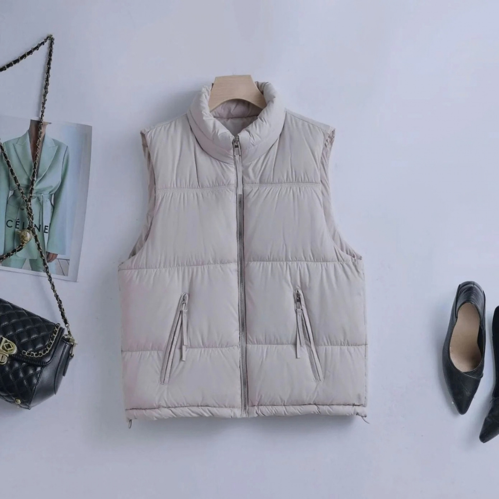Judith | Damen Steppweste Bodywarmer mit Stehkragen und Reißverschluss