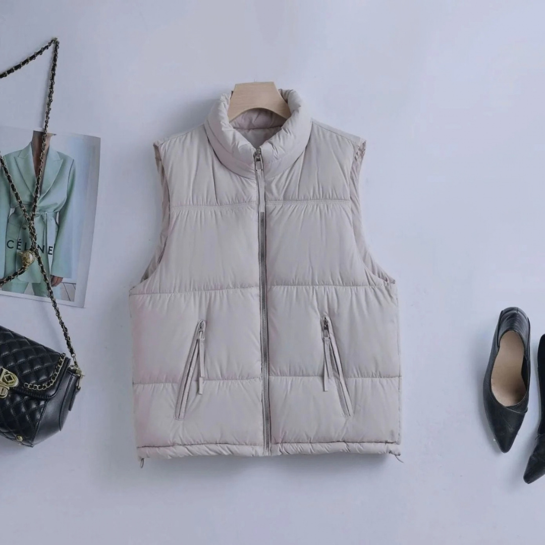 Judith | Damen Steppweste Bodywarmer mit Stehkragen und Reißverschluss