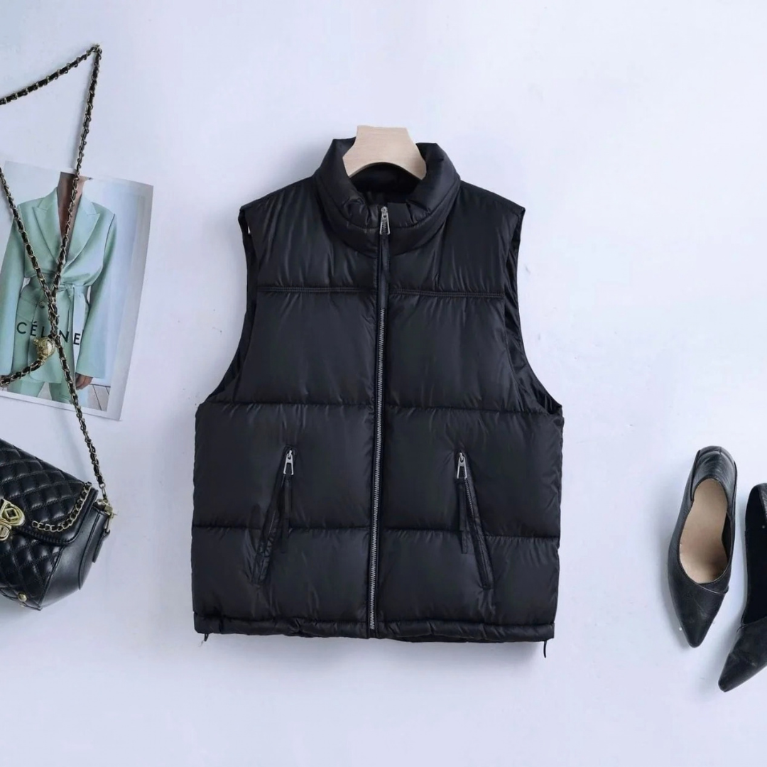 Judith | Damen Steppweste Bodywarmer mit Stehkragen und Reißverschluss