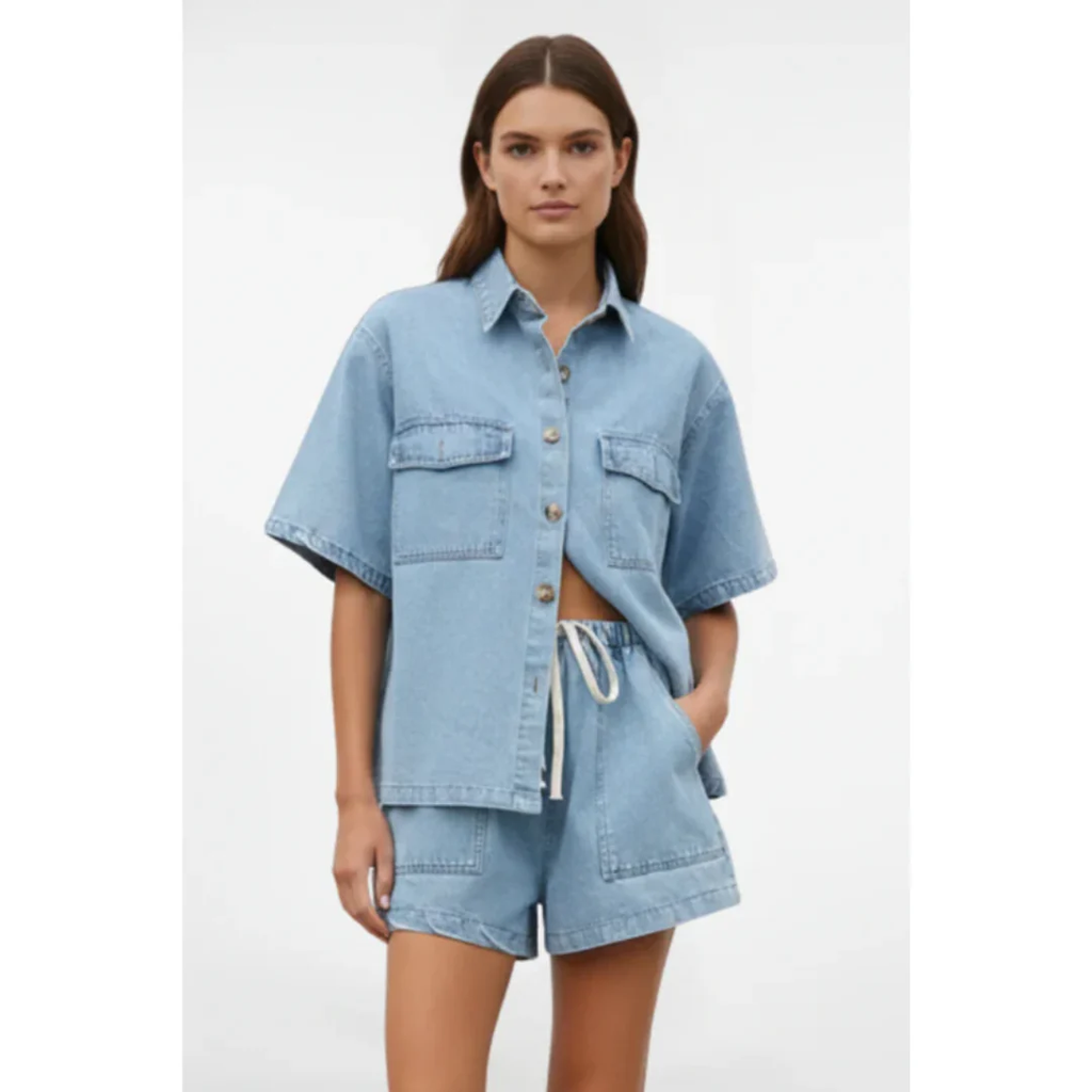 Jule | Damen Zweiteiler Mit Shorts Kurzarm Für Sommer