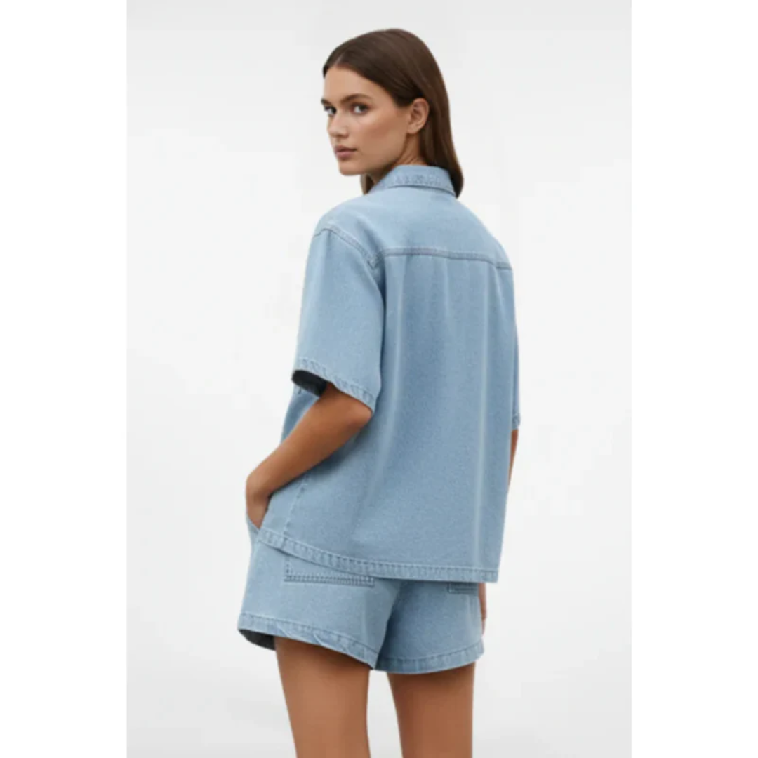 Jule | Damen Zweiteiler Mit Shorts Kurzarm Für Sommer