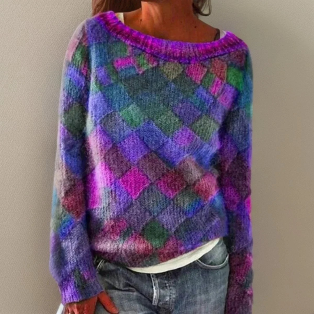 Julia | Damen Pullover mit Farbmix