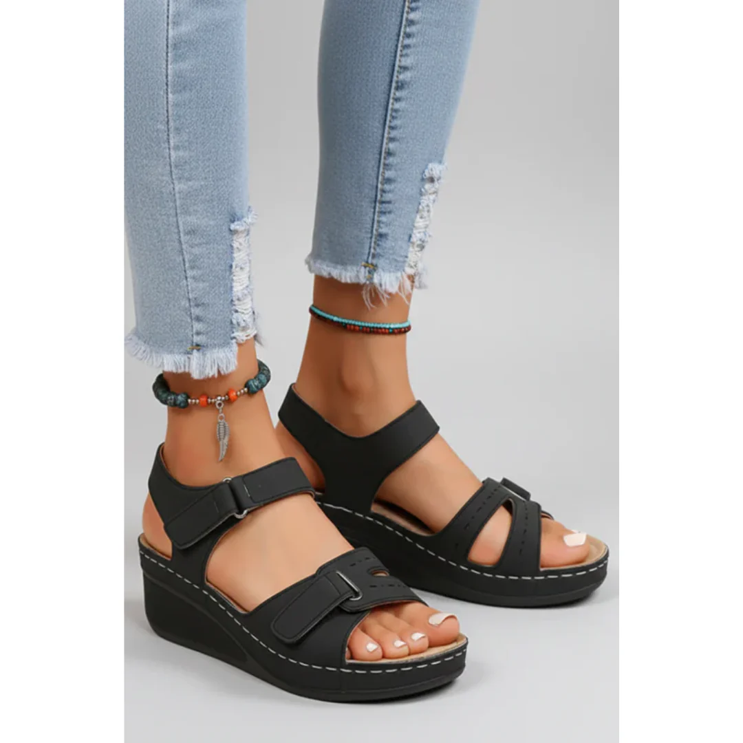 Juna | Damen Keil Sandalen Für Sommer Elegant