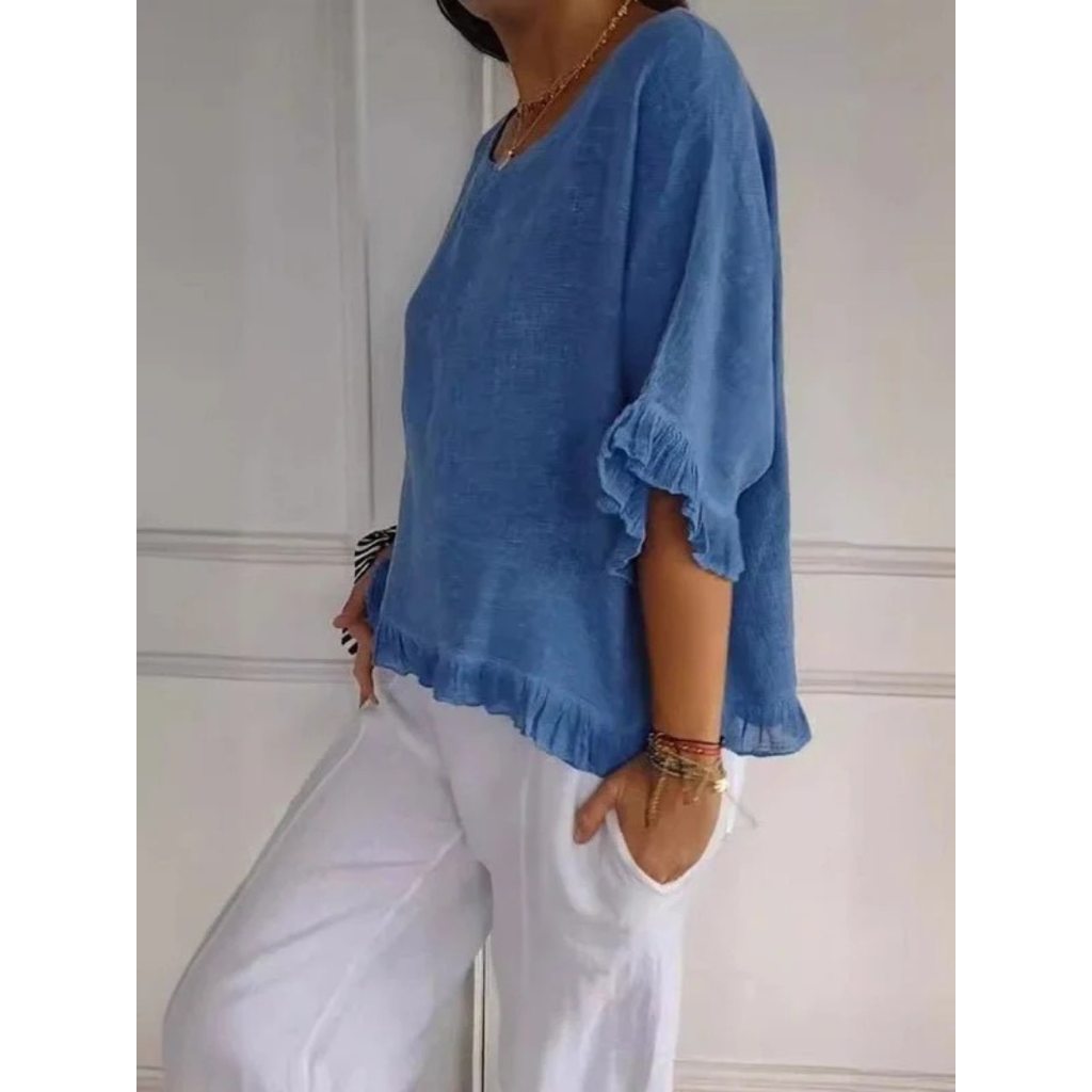 Juna | Damen Moderne Rüschenbluse