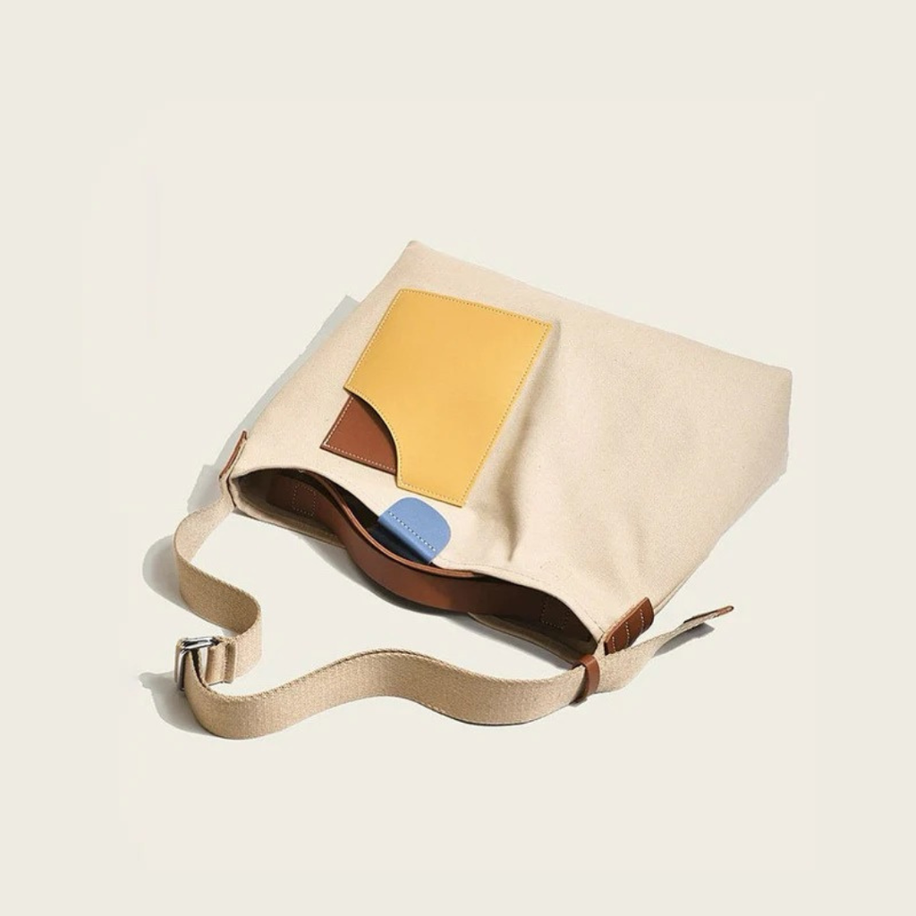 Kaja | Damen Schultertasche Aus Canvas & Leder