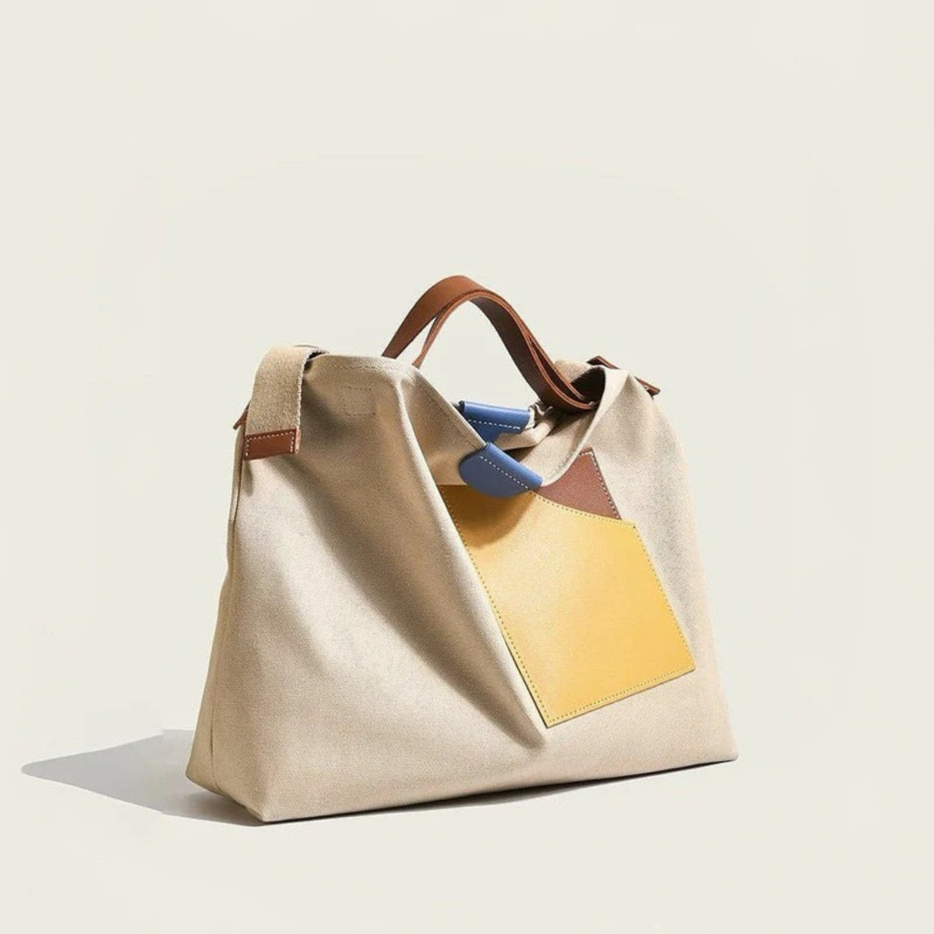 Kaja | Damen Schultertasche Aus Canvas & Leder