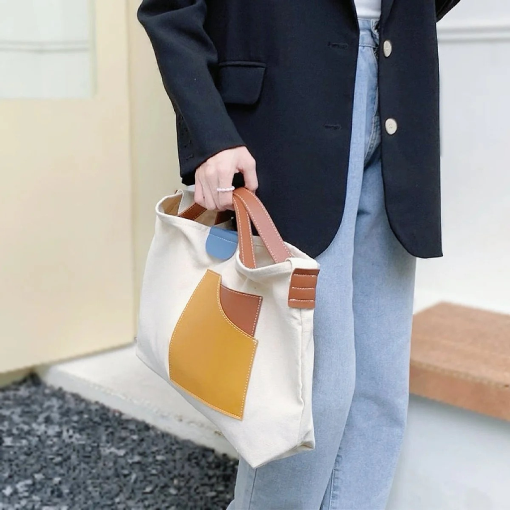 Kaja | Damen Schultertasche Aus Canvas & Leder