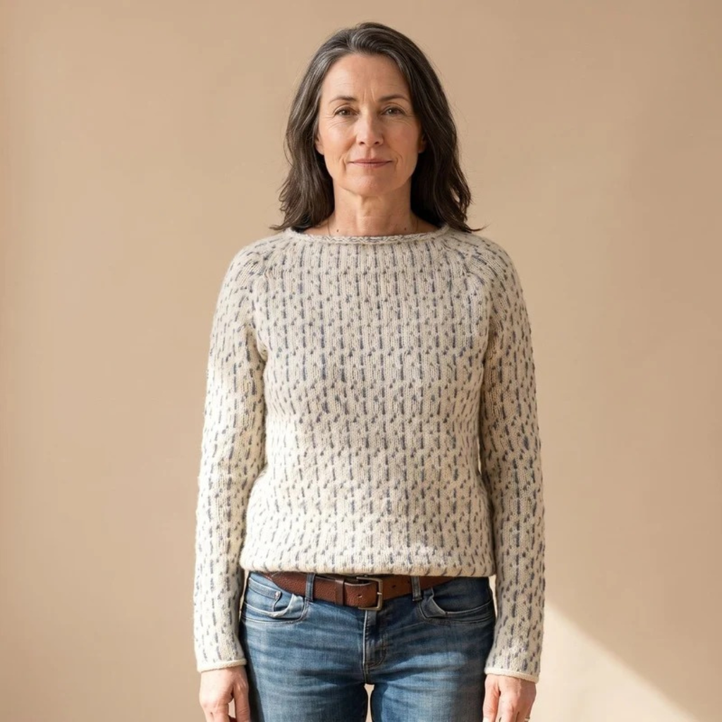 Kaja | Damen Strickpullover in Grau mit Langarm