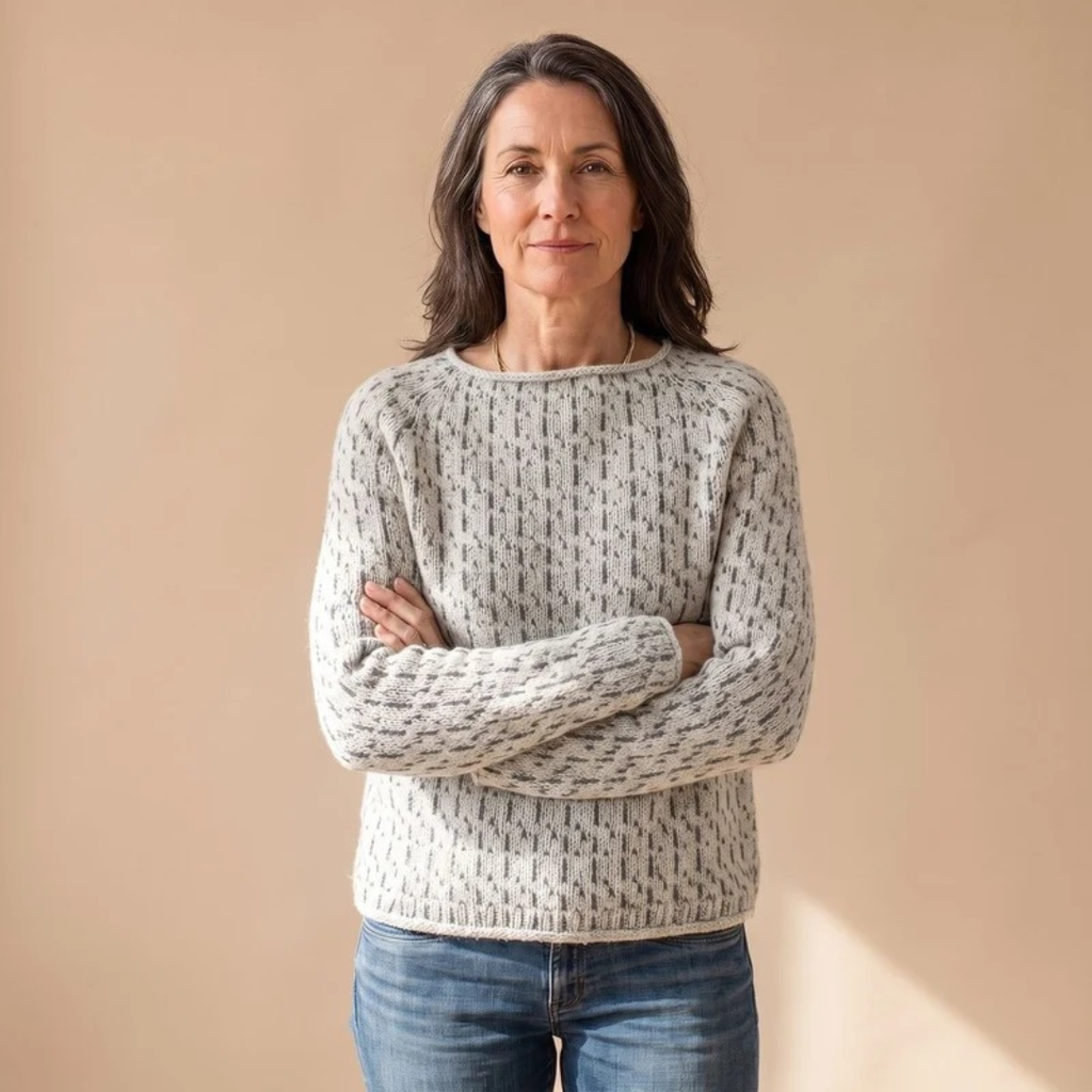 Kaja | Damen Strickpullover in Grau mit Langarm