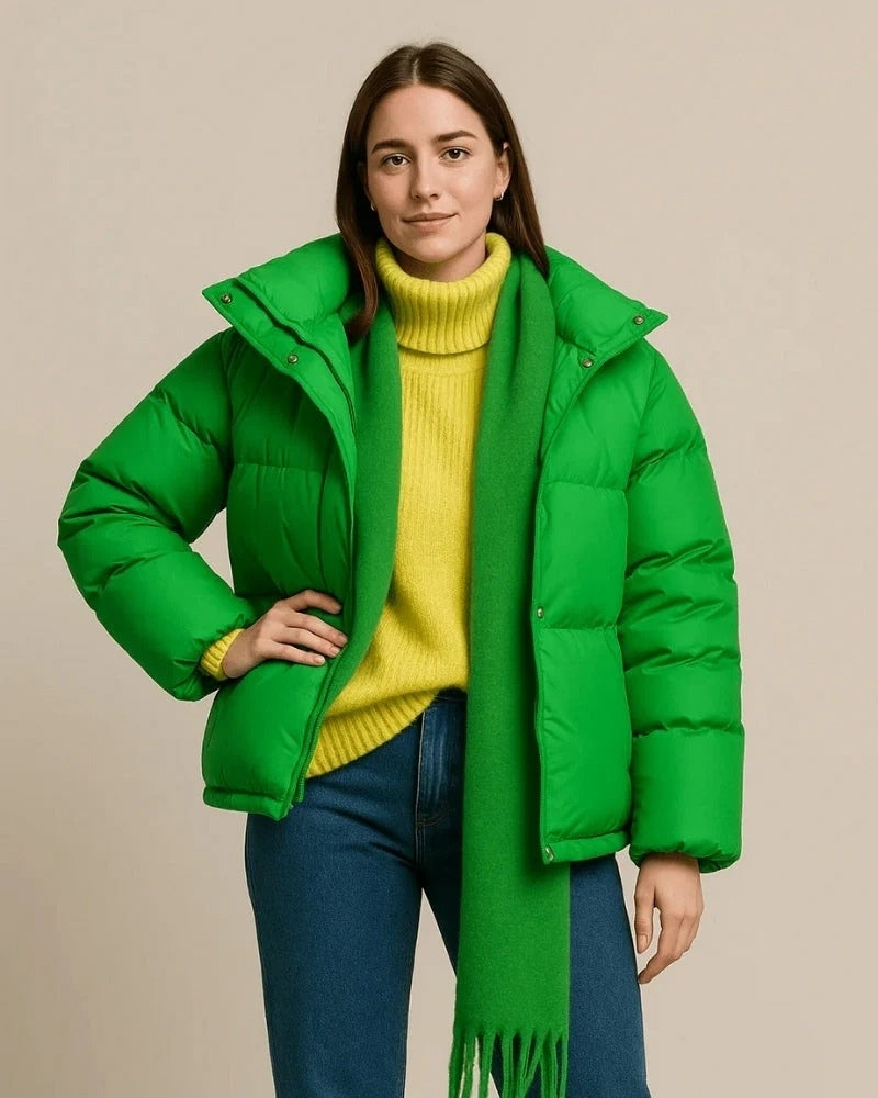 Kapuzen-Puffer-Trenchcoat für Damen – Winterjacke in lockerer Passform
