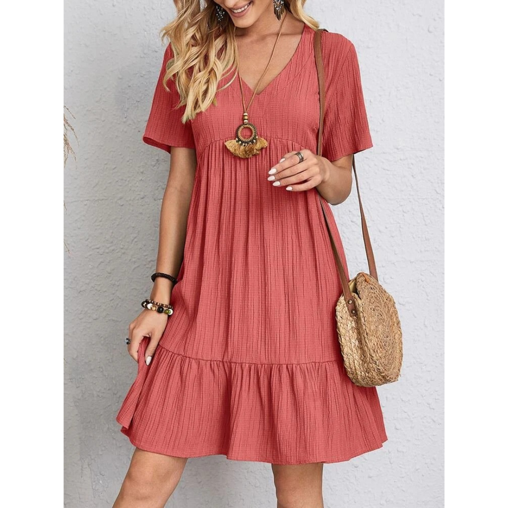 Karla | Damen Stilvolles Babydoll Minikleid