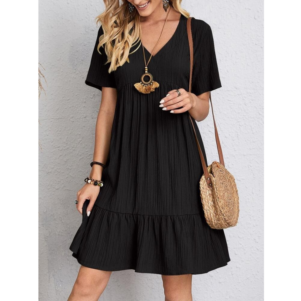 Karla | Damen Stilvolles Babydoll Minikleid
