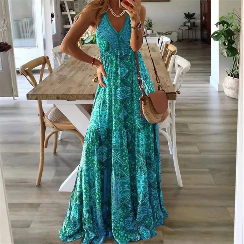 Karolina | Damen Sommerkleid Maxi Boho