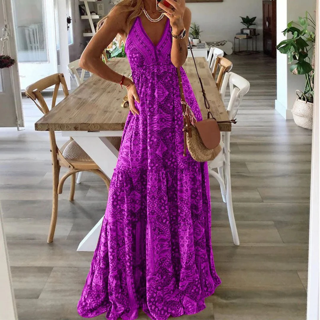 Karolina | Damen Sommerkleid Maxi Boho