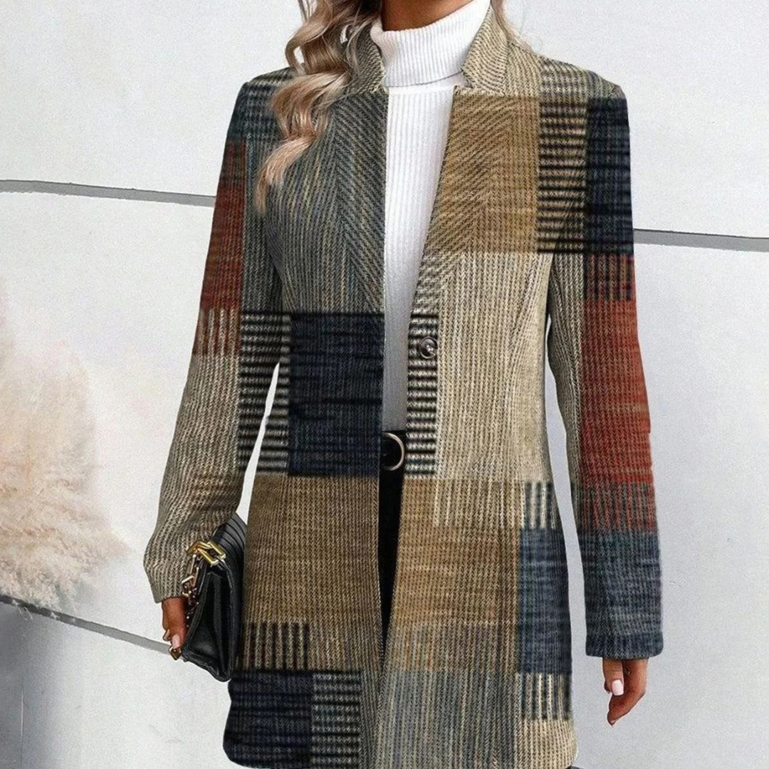 Karoline | Damen Blazer mit Karo Design und Langarm