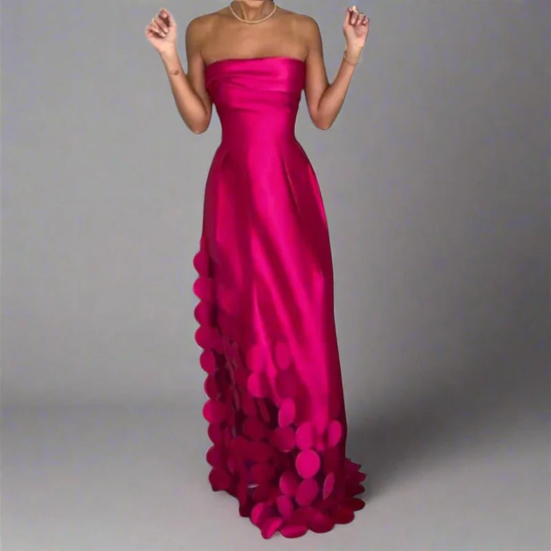 Katarina | Damen Elegante Rosa Maxi Abendkleid