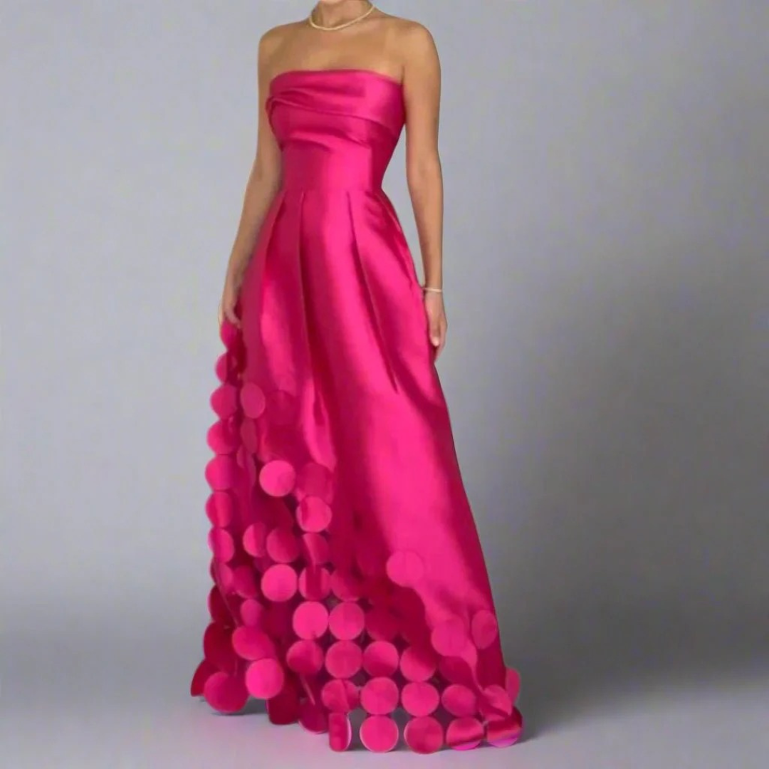 Katarina | Damen Elegante Rosa Maxi Abendkleid
