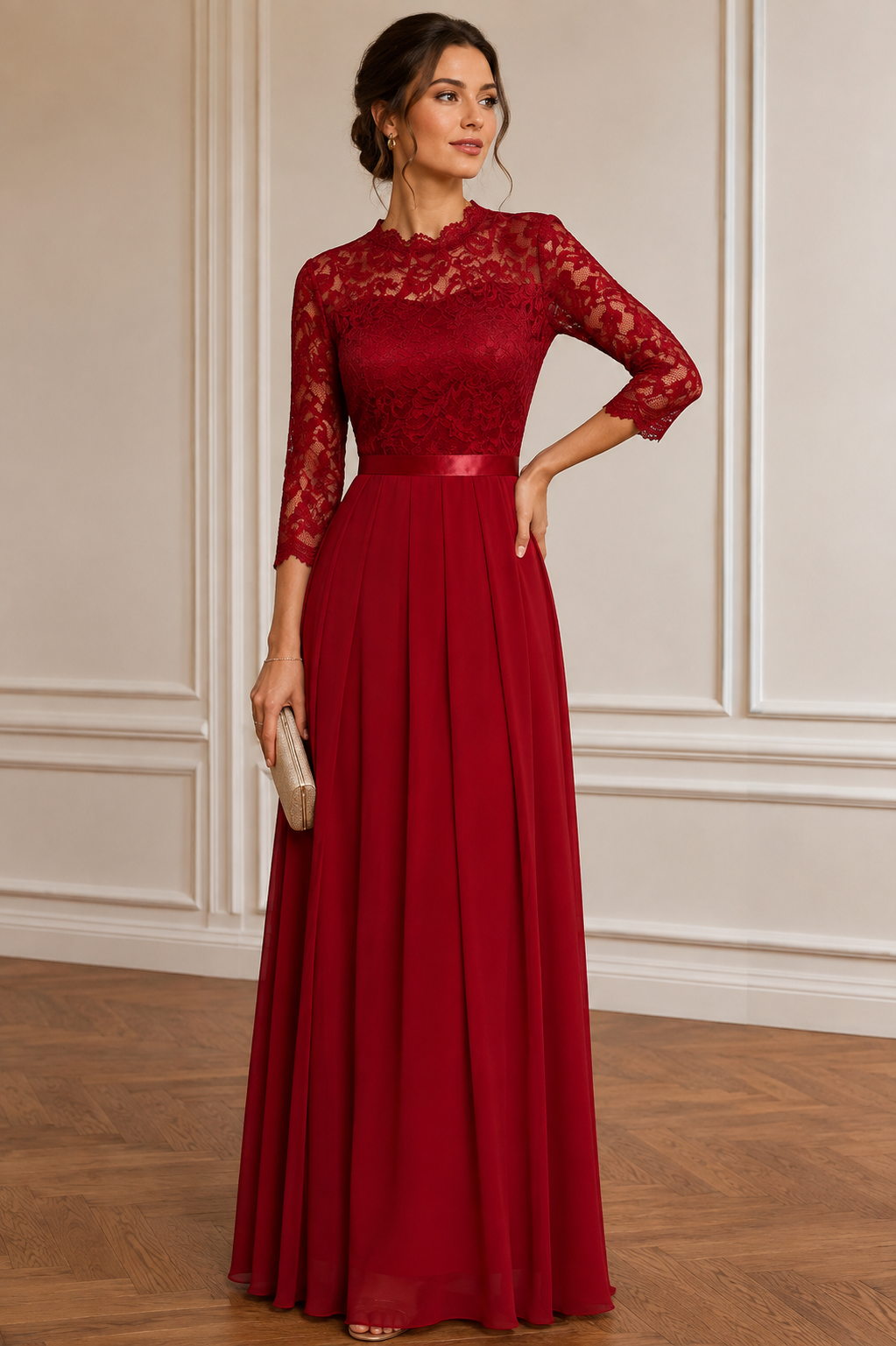 Katharina | Damen Langes Maxi Abendkleid mit Fließender