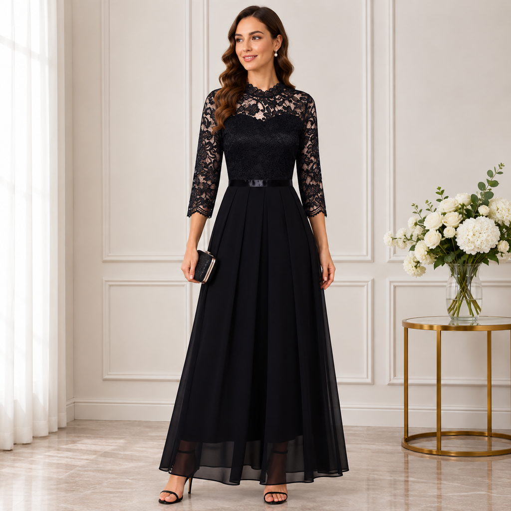 Katharina | Damen Langes Maxi Abendkleid mit Fließender
