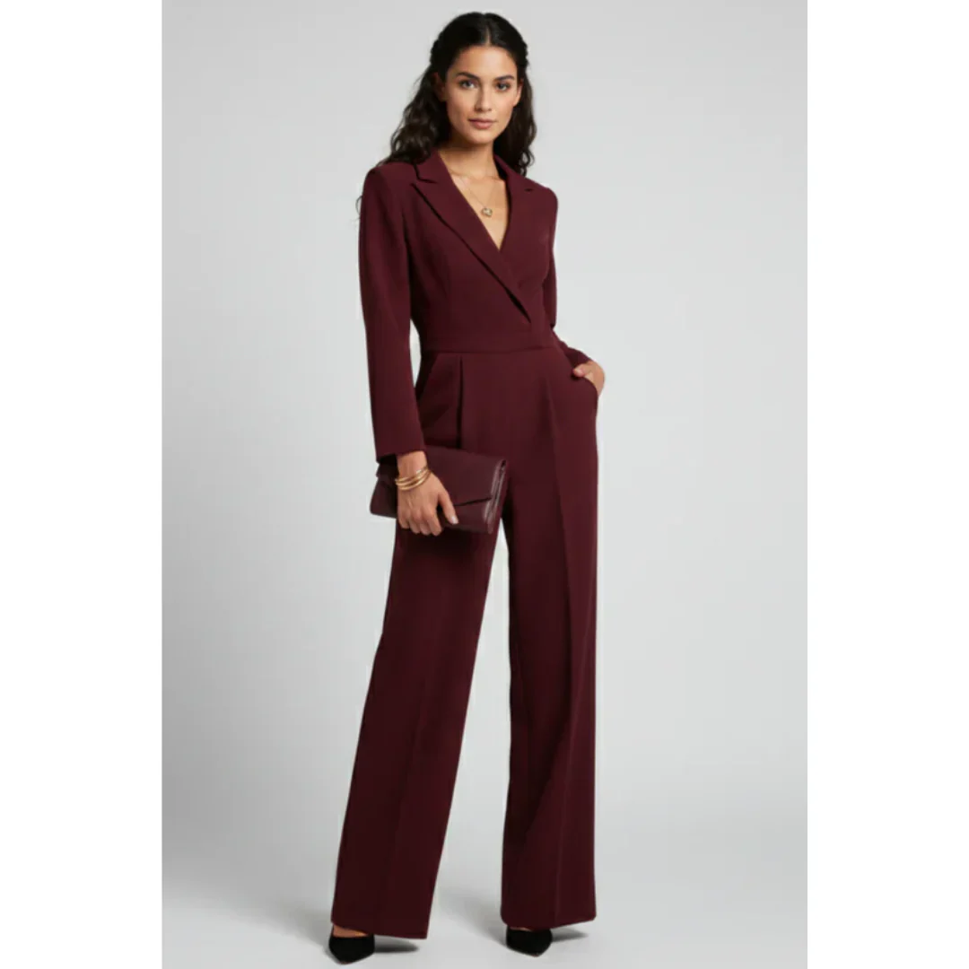 Katrin | Damen Jumpsuit Für Abend Mit Gürtel Schlicht