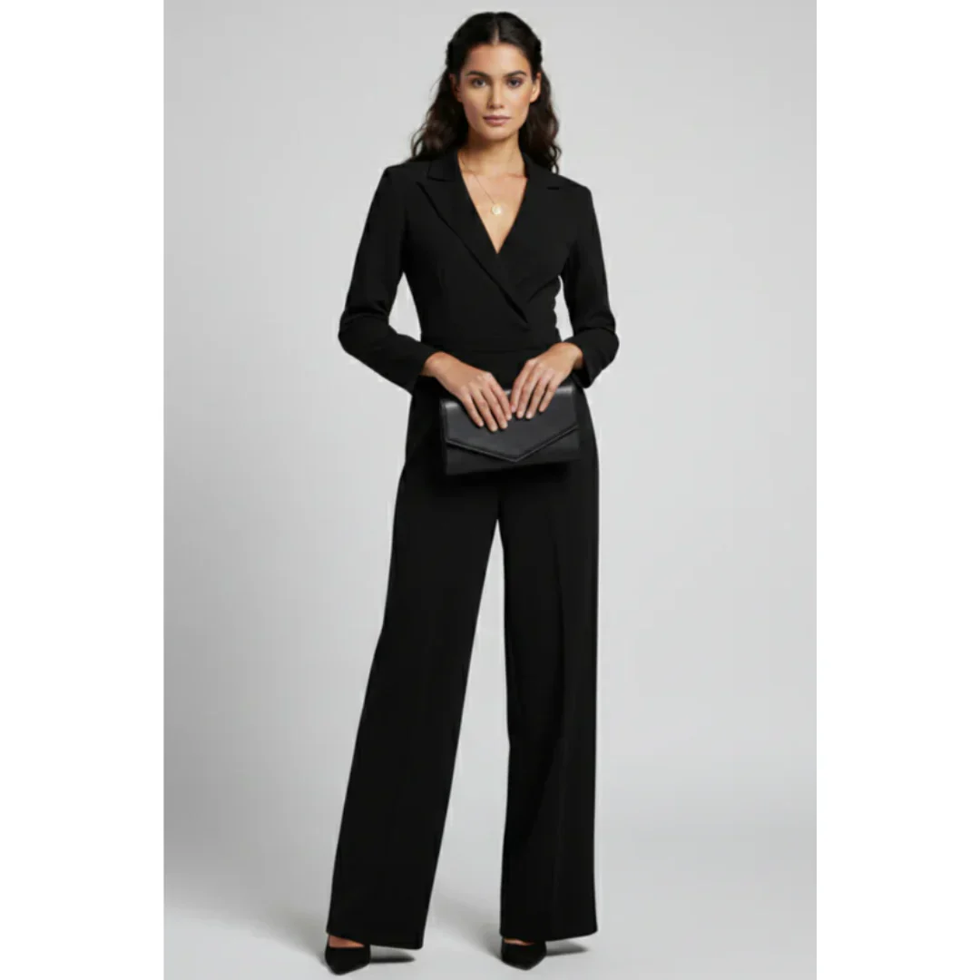 Katrin | Damen Jumpsuit Für Abend Mit Gürtel Schlicht