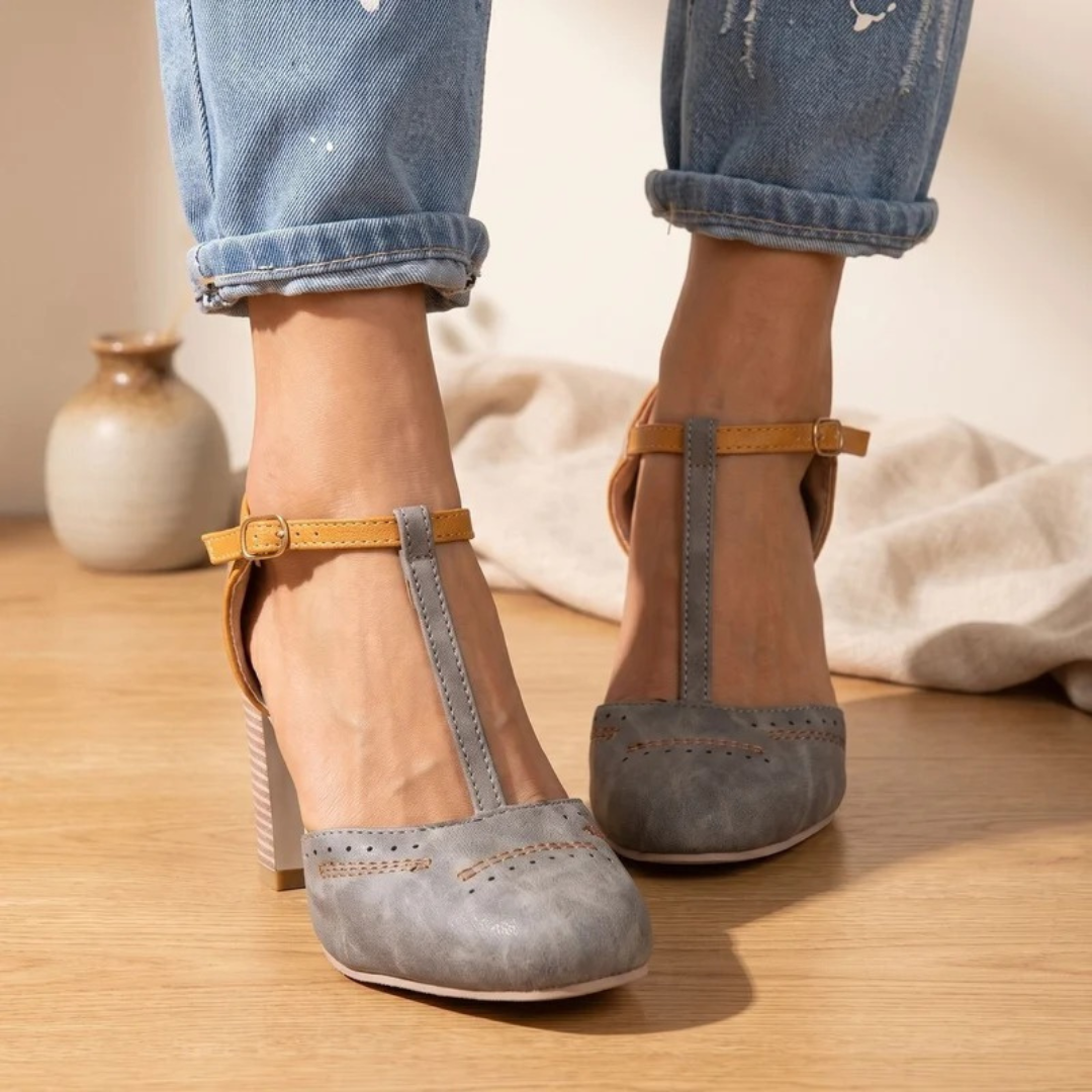 Katrin | Damen Orthopädische Pumps mit Schnalle und Absatz