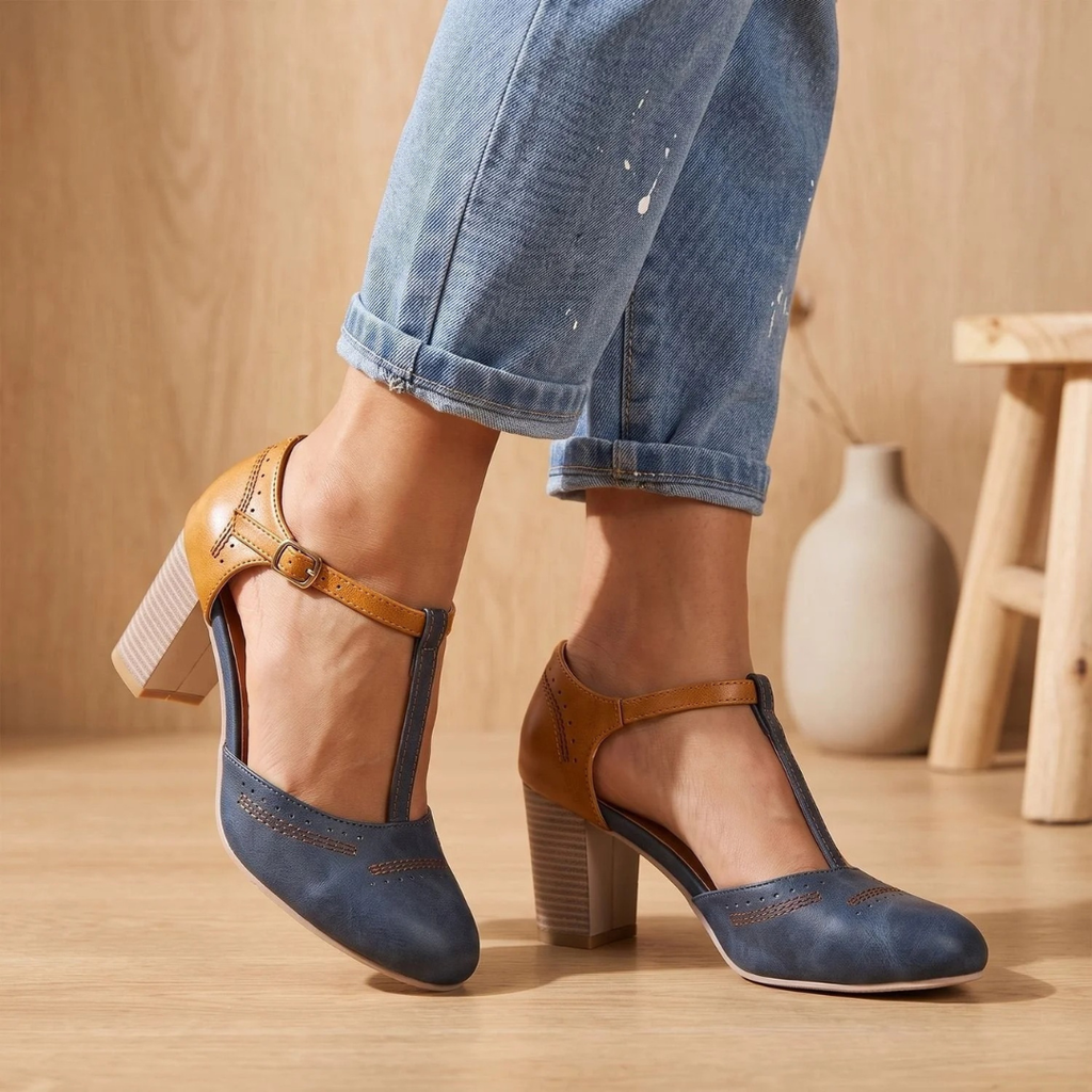 Katrin | Damen Orthopädische Pumps mit Schnalle und Absatz