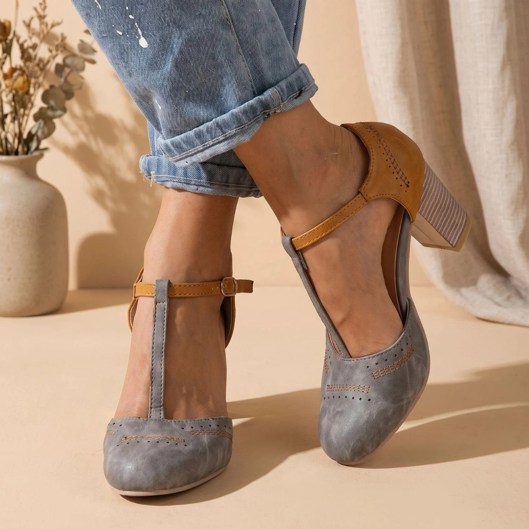 Katrin | Damen Orthopädische Pumps mit Schnalle und Absatz