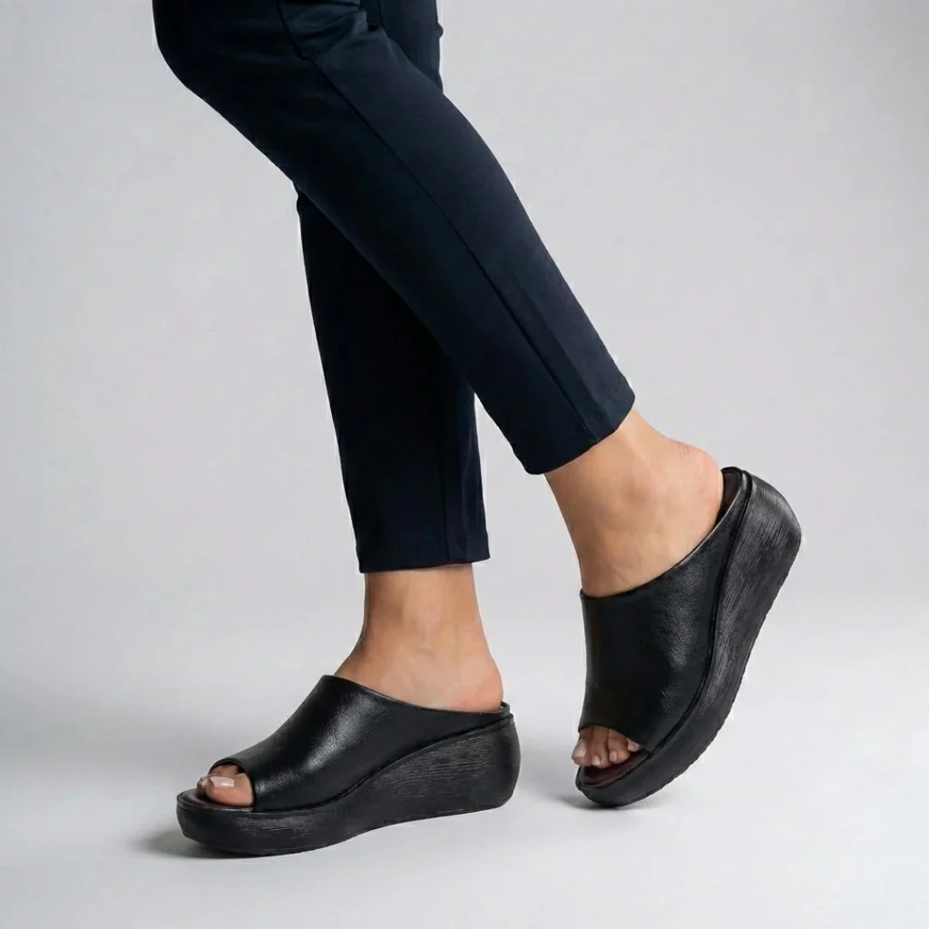Kayla | Damen Komfort Sandalen Plateau Offen