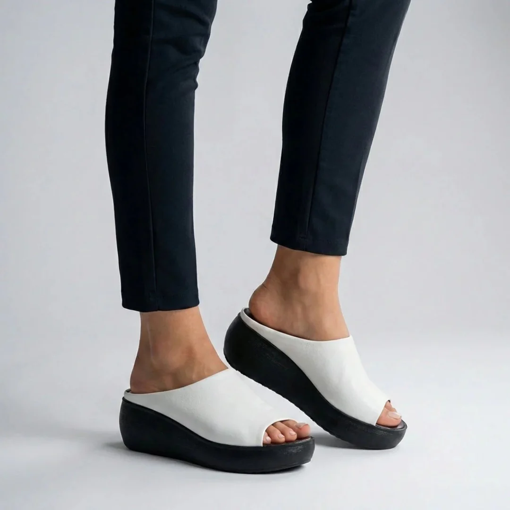 Kayla | Damen Komfort Sandalen Plateau Offen