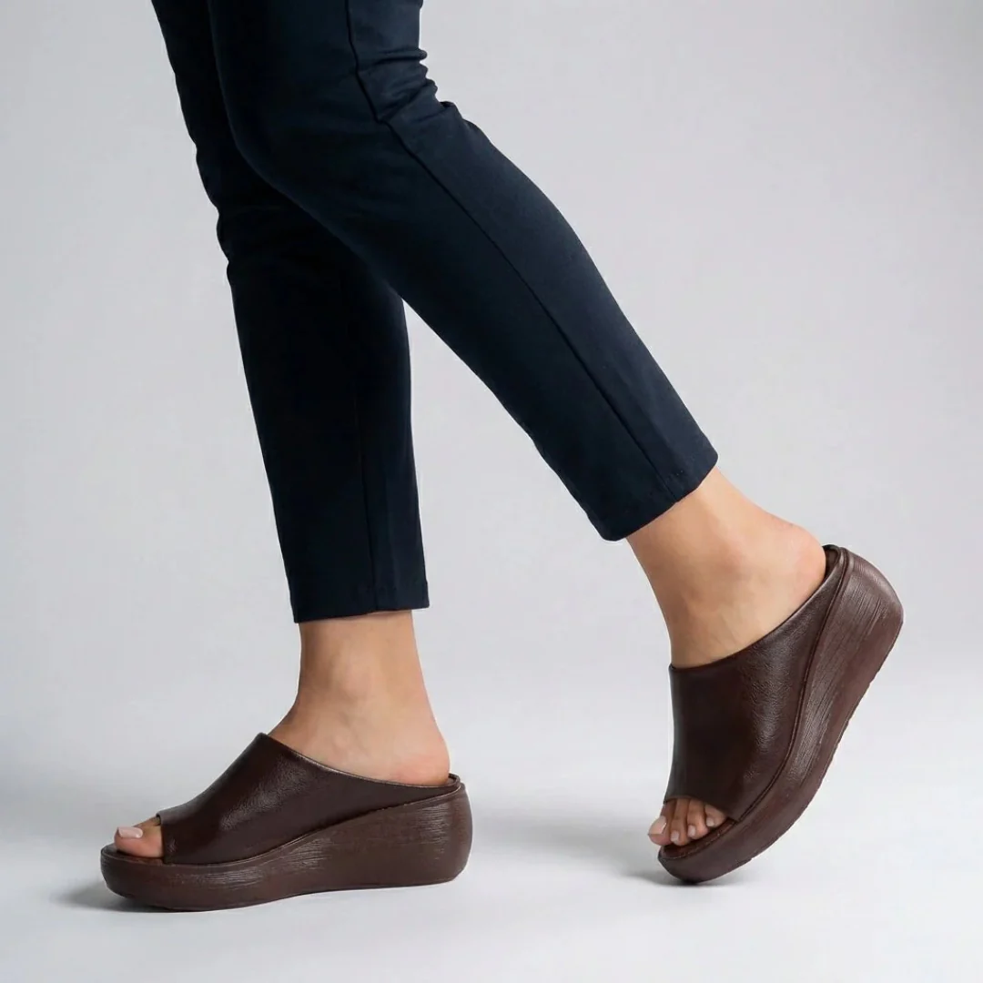 Kayla | Damen Komfort Sandalen Plateau Offen