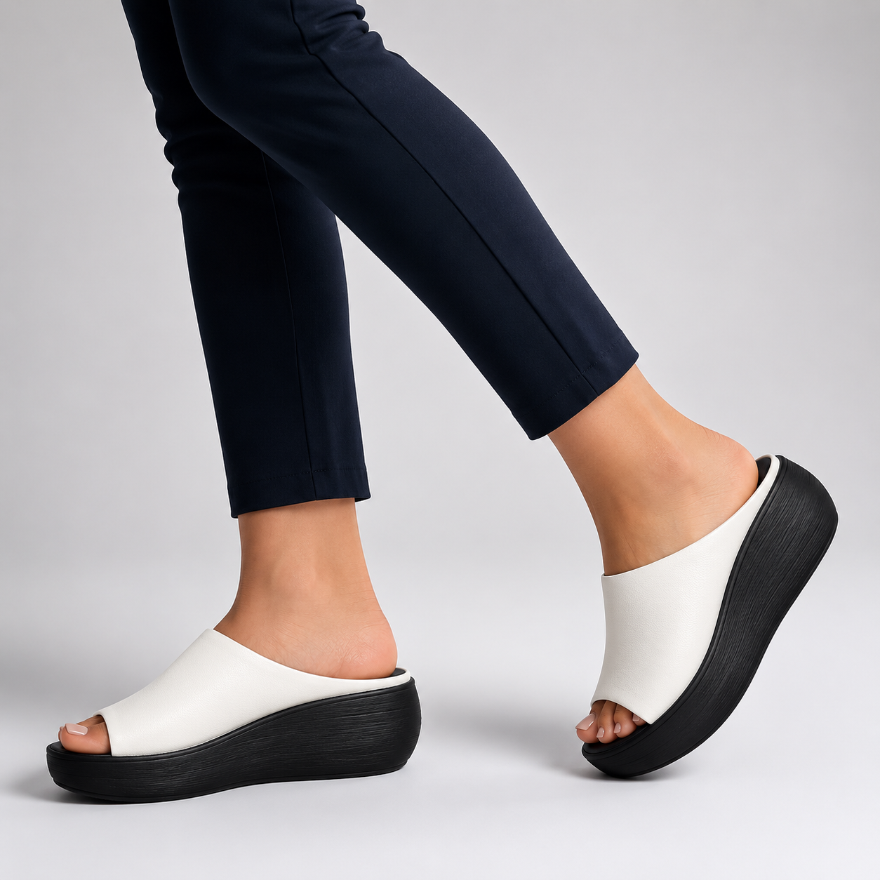 Kayla | Damen Komfort Sandalen Plateau Offen