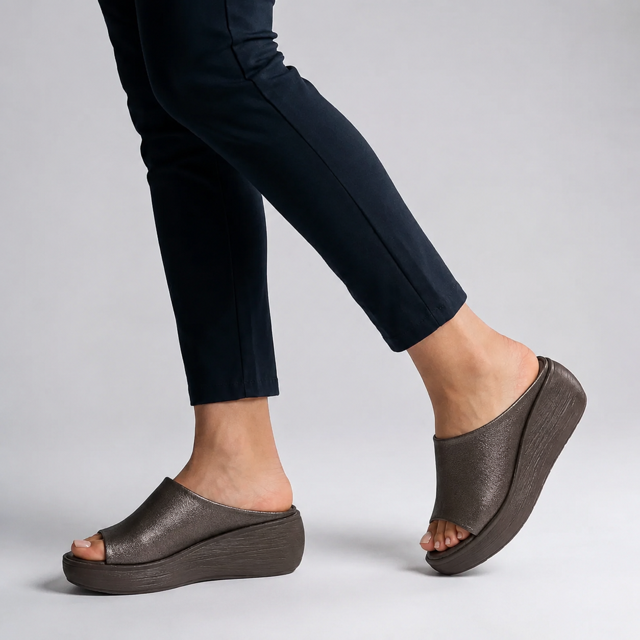 Kayla | Damen Komfort Sandalen Plateau Offen