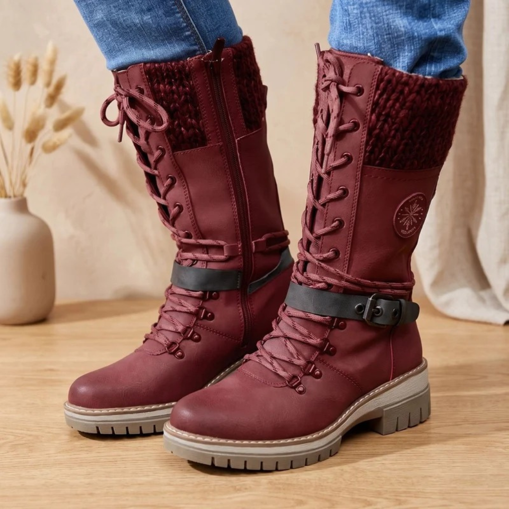 Kerstin | Damen Orthopädische Stiefel mit Schnallen und Futter