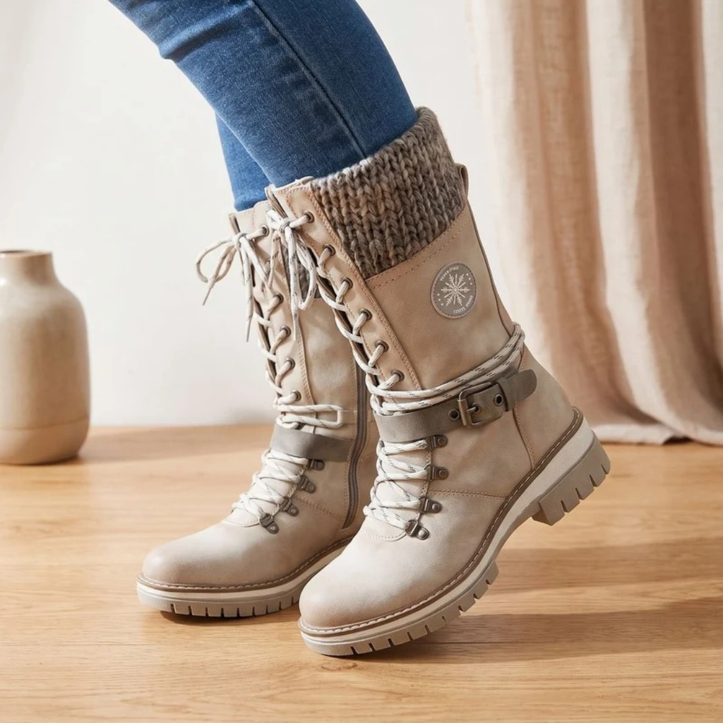 Kerstin | Damen Orthopädische Stiefel mit Schnallen und Futter