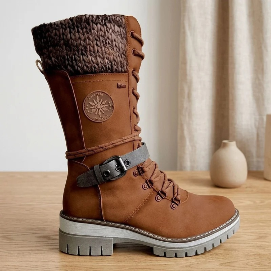 Kerstin | Damen Orthopädische Stiefel mit Schnallen und Futter
