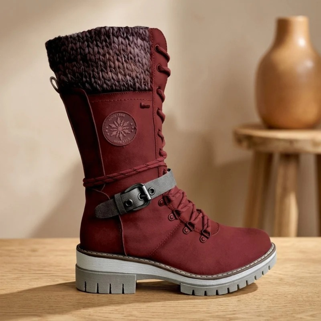 Kerstin | Damen Orthopädische Stiefel mit Schnallen und Futter