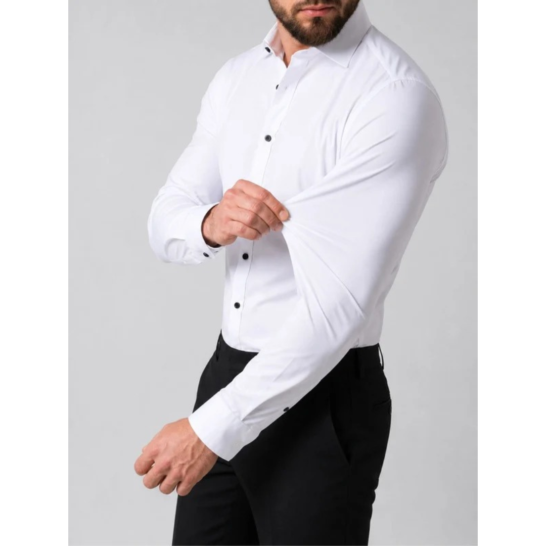 Kevin | Herren Hemd mit Stretch, Kragen und Knöpfen
