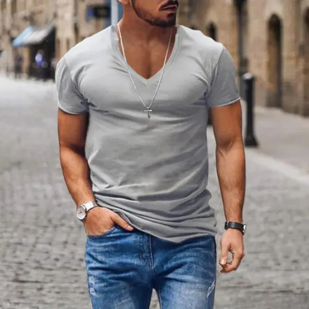 Kilian | Herren T-Shirt Mit V-Ausschnitt Für Sommer