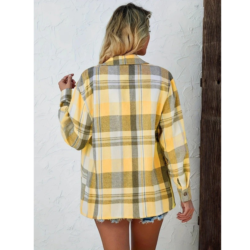 Kira | Damen Oversized Karierte Flanell Bluse