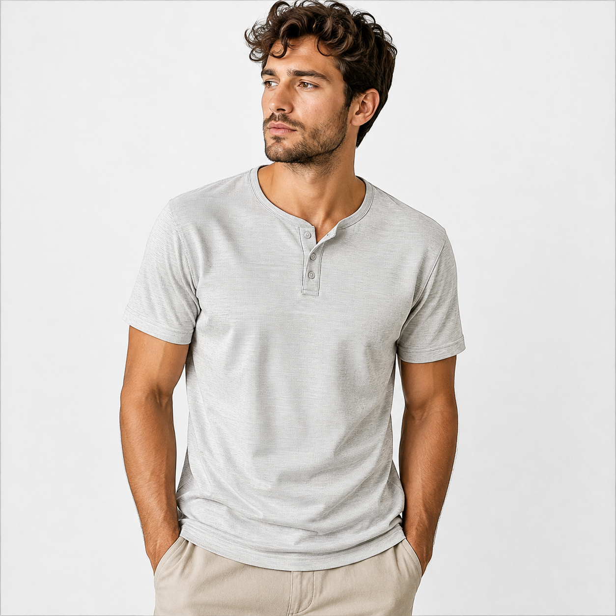 Kjell | Herren Henley Shirt Minimalistisch Sommer