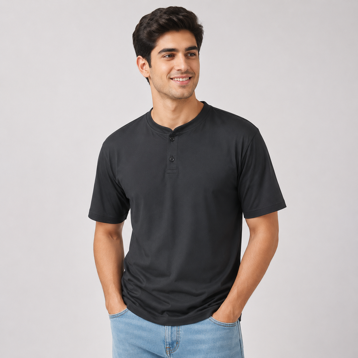 Kjell | Herren Henley Shirt Minimalistisch Sommer