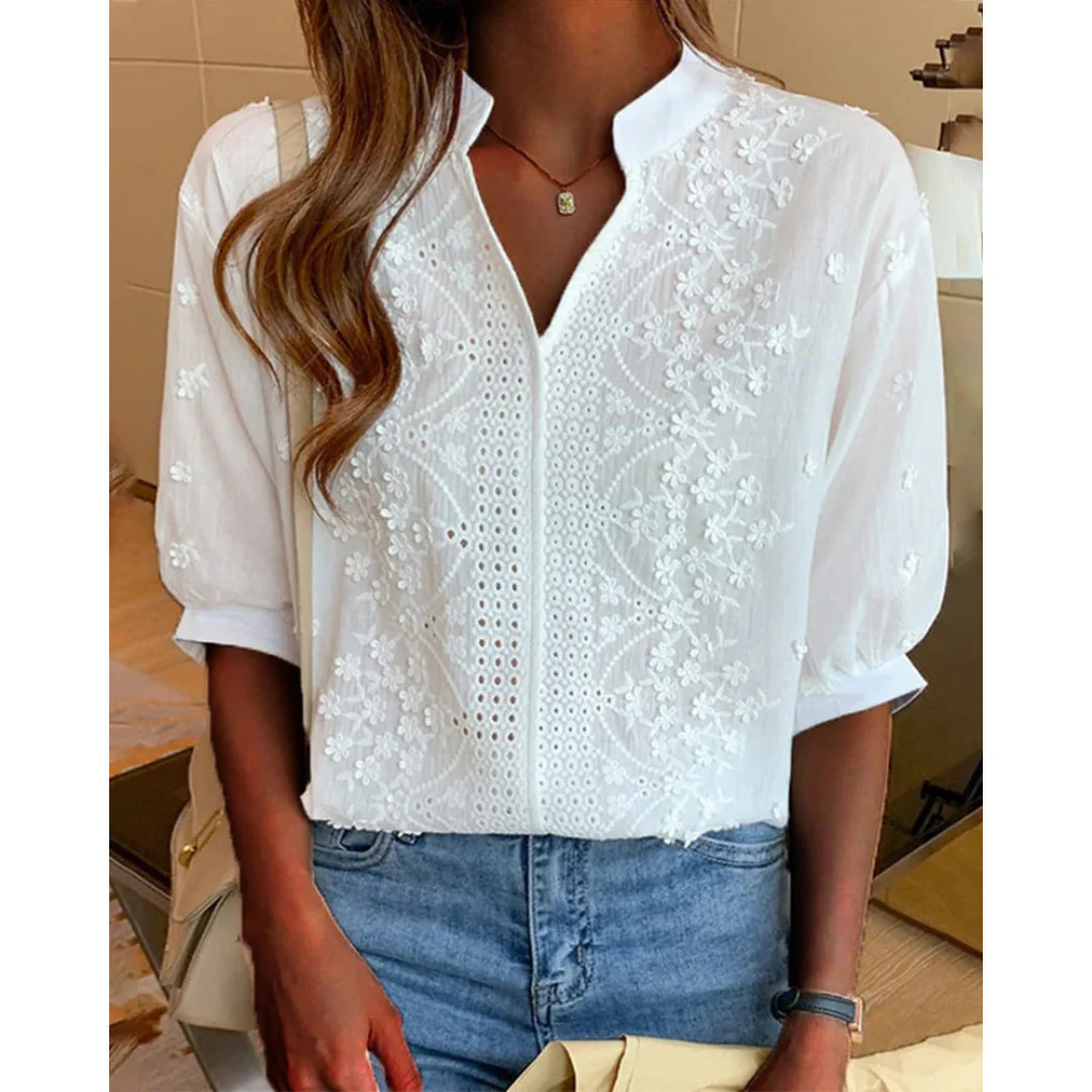 Klara | Damen Bluse Mit Puffärmeln Stilvoll Und Modern