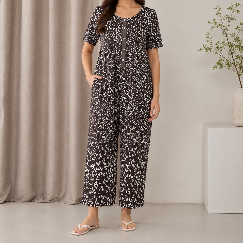 Klara | Damen Leichter Blumen Jumpsuit