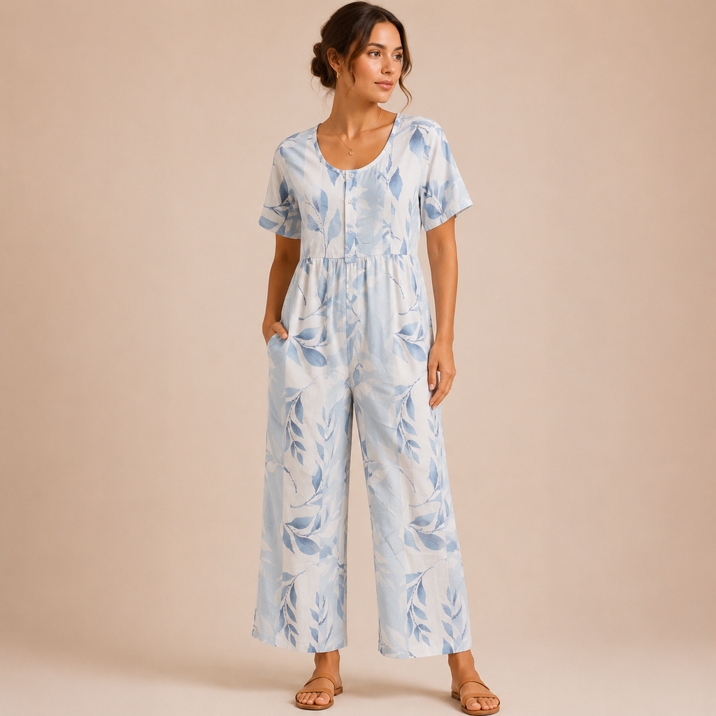 Klara | Damen Leichter Blumen Jumpsuit